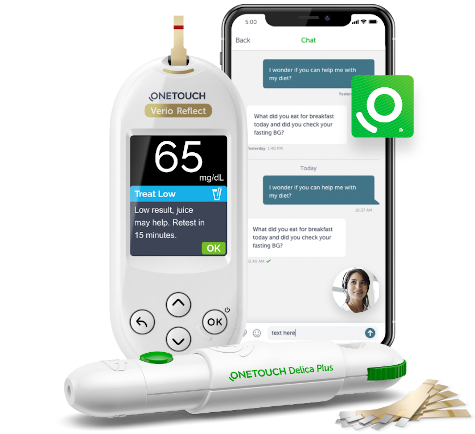 Onetouch diabetes products and coaching app